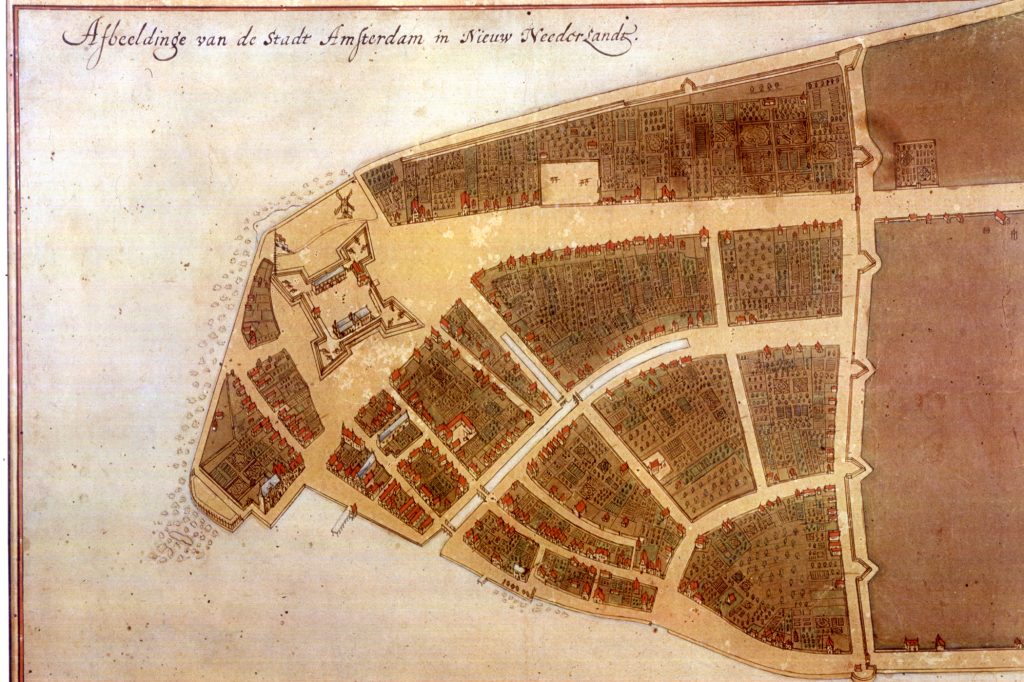 Image of the city Amsterdam in New Netherland 1660